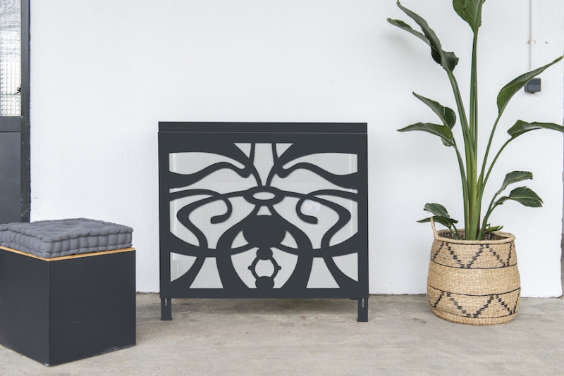 Cache Clim design en acier corten - Modèle ART NOUVEAU