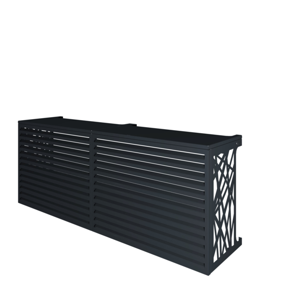 Cache-clim sur-mesure à motifs et persiennes Double Horizontal - modèle MIXTE