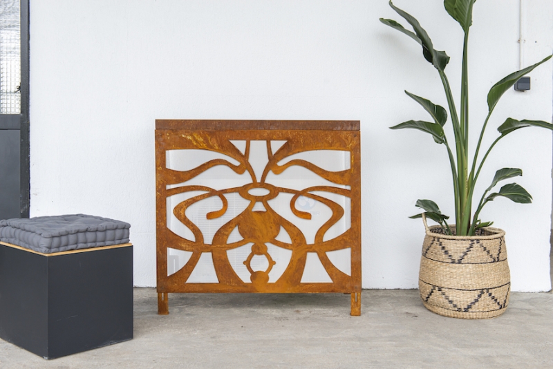 Cache Clim design en acier corten - Modèle ART NOUVEAU