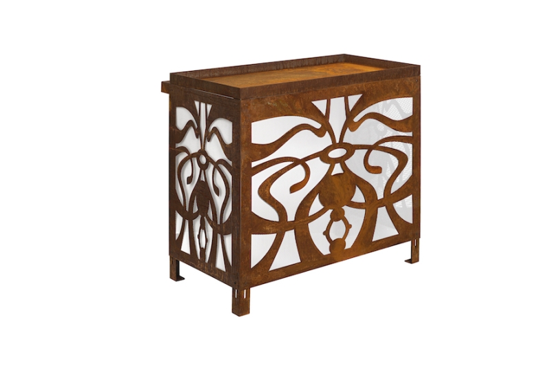 Cache Clim design en acier corten - Modèle ART NOUVEAU
