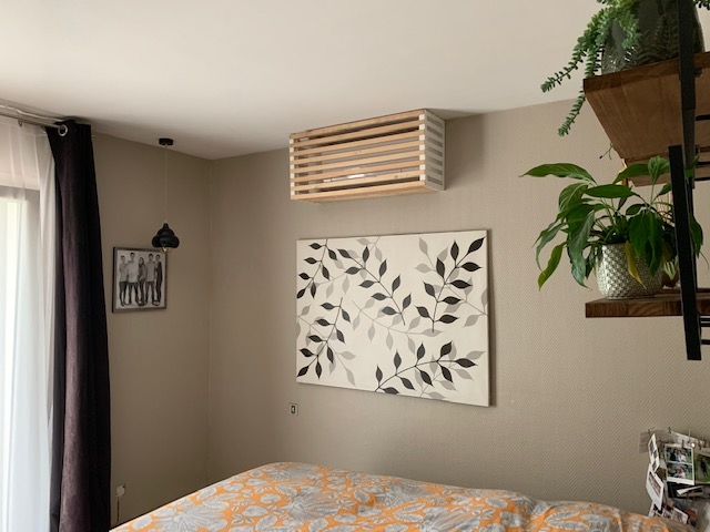 Cache split intérieur à lamelles bois - Modèle Mixte